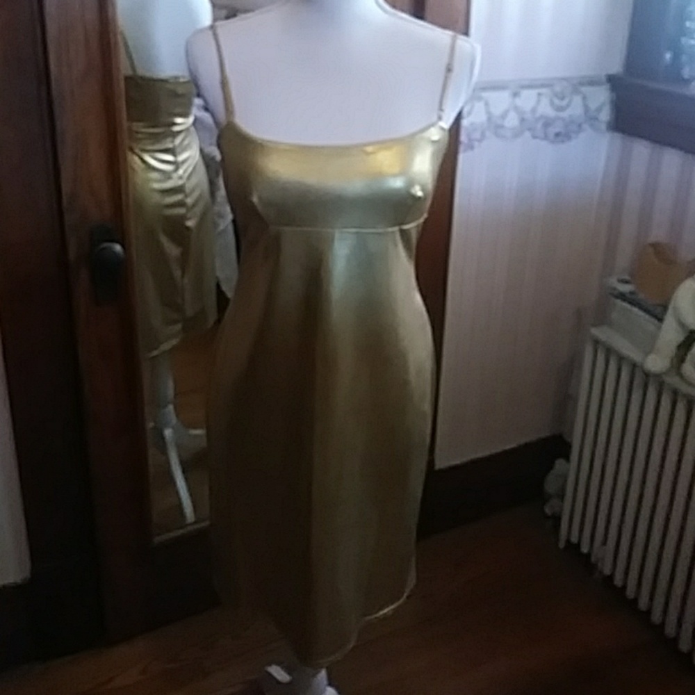New Years Eve Metallic gold stretchy dress size 8